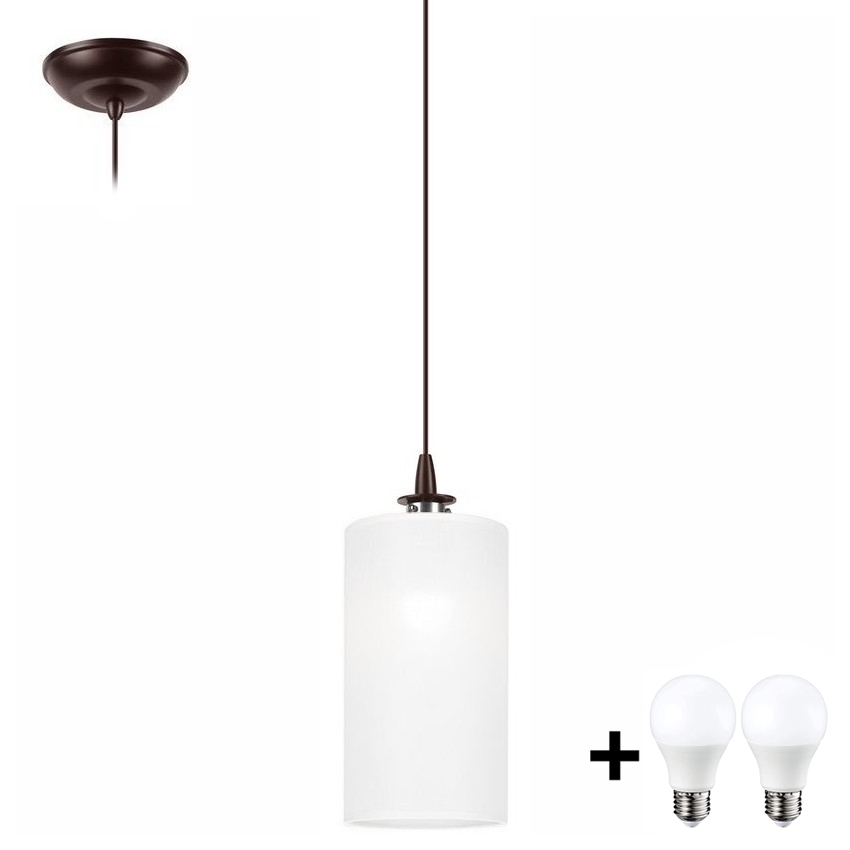 LED ljuskrona med textilsladd NOEL MINI 1xE27/60W/230V vit
