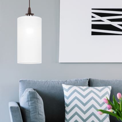 LED ljuskrona med textilsladd NOEL MINI 1xE27/60W/230V vit