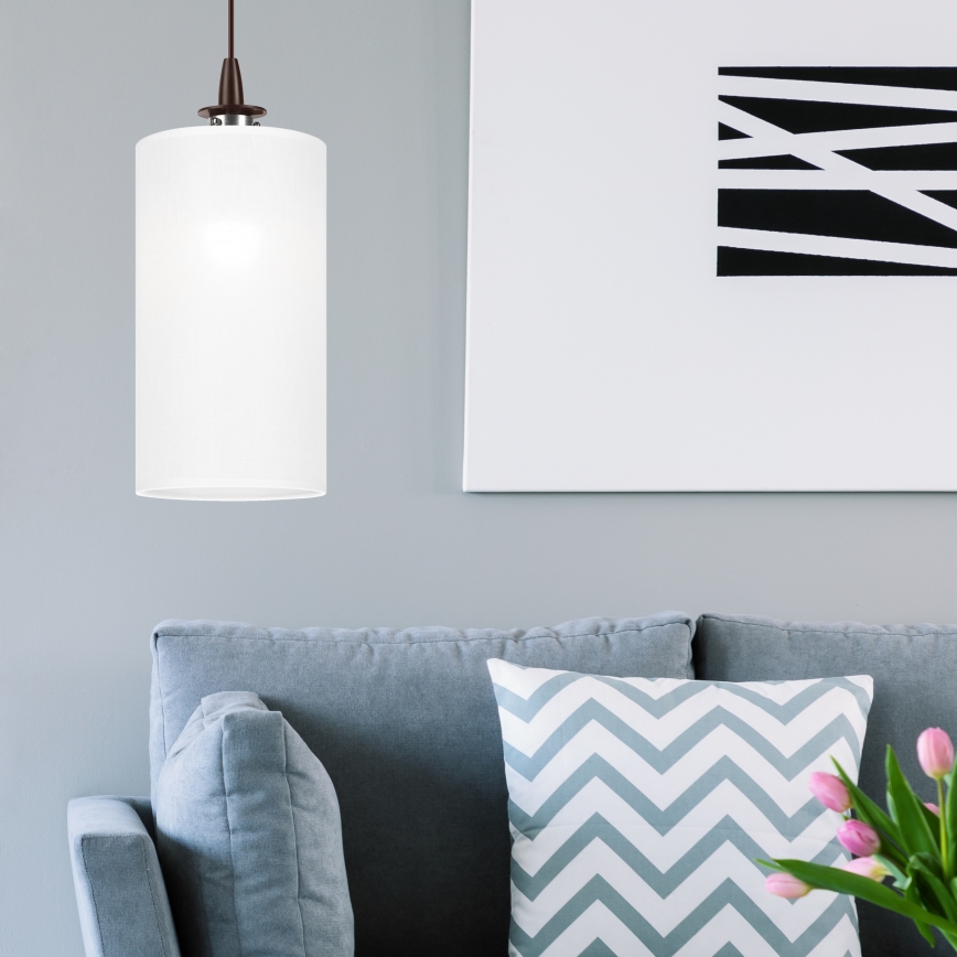 LED ljuskrona med textilsladd NOEL MINI 1xE27/60W/230V vit
