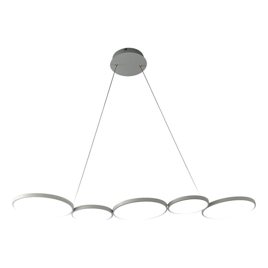 LED ljuskrona med textilsladd OLYMPIA 5xLED/10W/230V grå