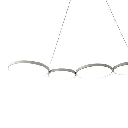 LED ljuskrona med textilsladd OLYMPIA 5xLED/10W/230V grå