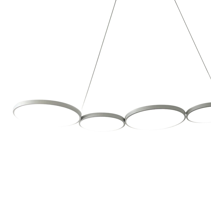 LED ljuskrona med textilsladd OLYMPIA 5xLED/10W/230V grå