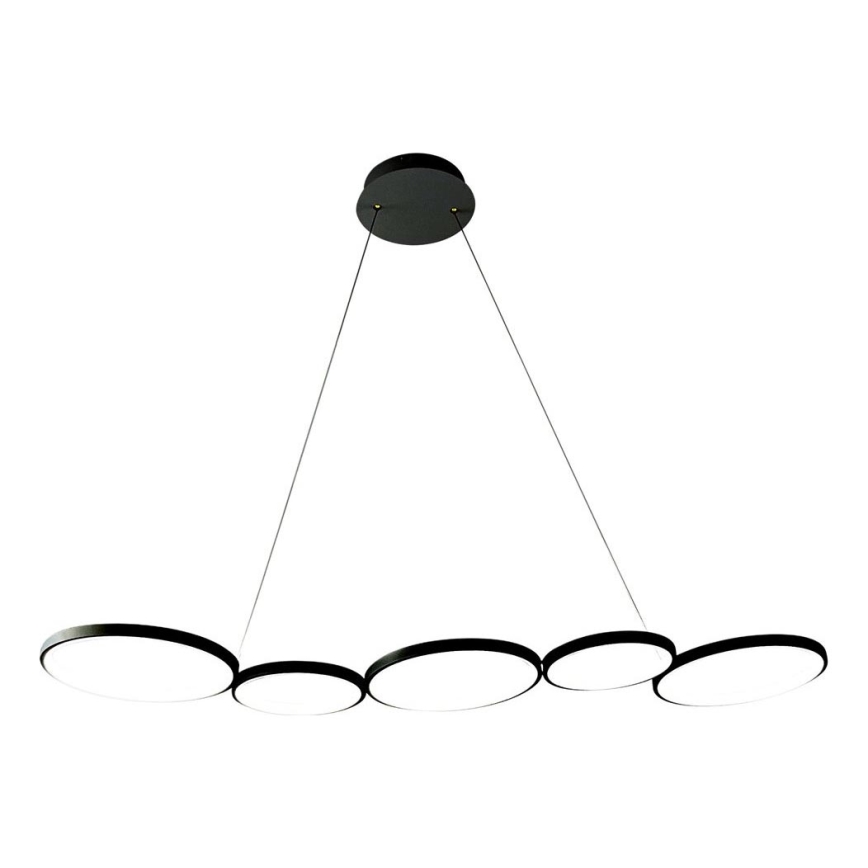 LED ljuskrona med textilsladd OLYMPIA 5xLED/10W/230V svart