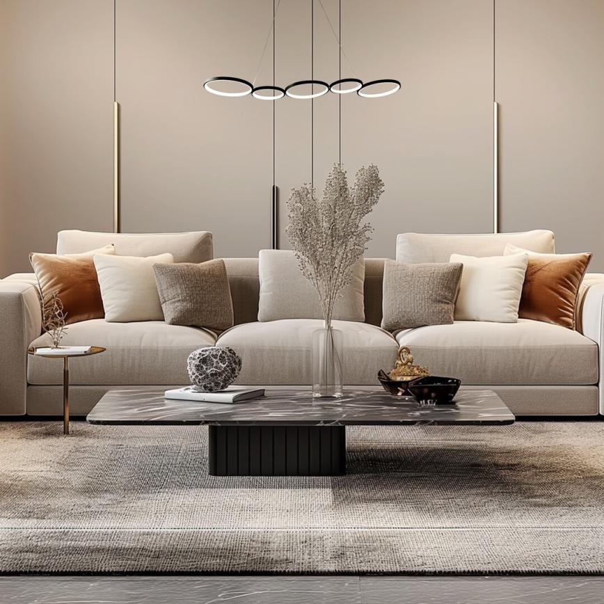 LED ljuskrona med textilsladd OLYMPIA 5xLED/10W/230V svart