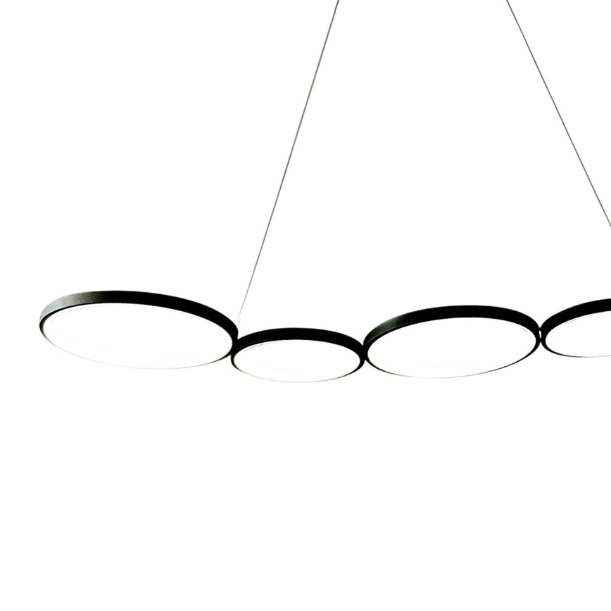 LED ljuskrona med textilsladd OLYMPIA 5xLED/10W/230V svart