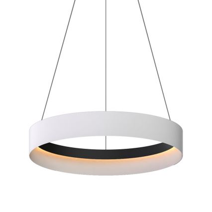 LED ljuskrona med textilsladd ORBITA LED/52W/230V vit/svart