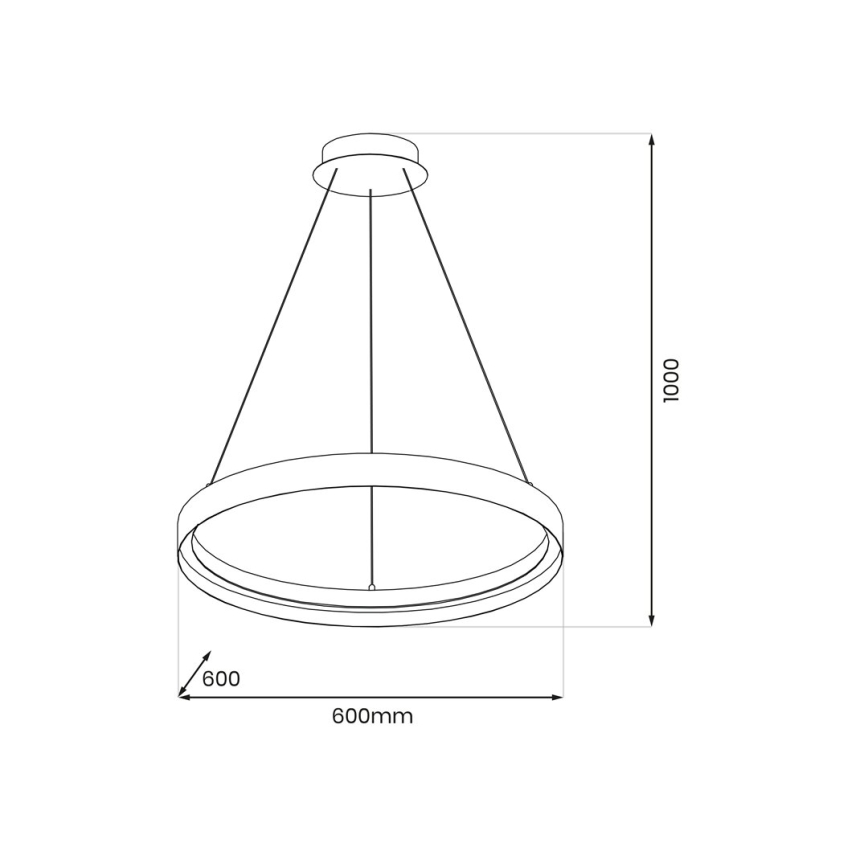 LED ljuskrona med textilsladd ORBITA LED/52W/230V vit/svart