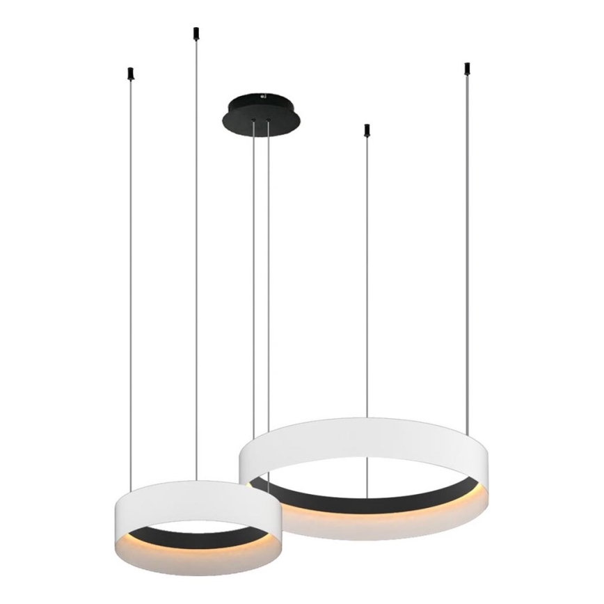 LED ljuskrona med textilsladd ORBITA LED/72W/230V vit/svart