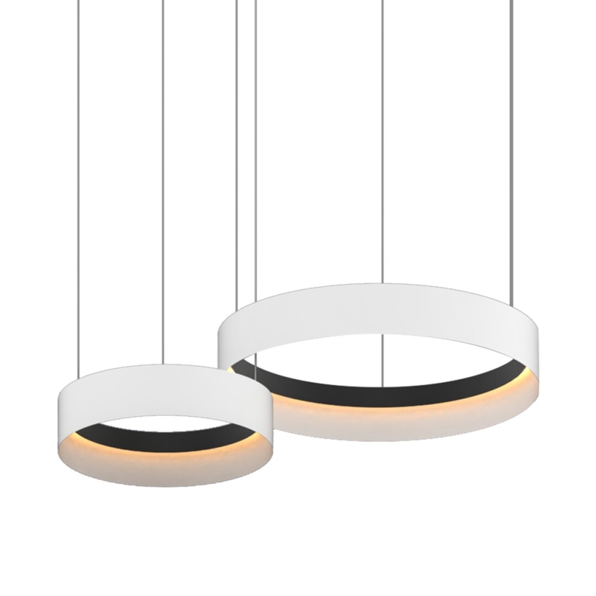LED ljuskrona med textilsladd ORBITA LED/72W/230V vit/svart