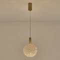 LED ljuskrona med textilsladd PERFORATO LED/6,3W/230V 3000K guld diameter 20 cm