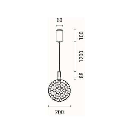 LED ljuskrona med textilsladd PERFORATO LED/6,3W/230V 3000K guld diameter 20 cm