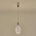 LED ljuskrona med textilsladd PERFORATO LED/6,3W/230V 3000K skinande krom diameter 13 cm