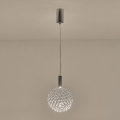 LED ljuskrona med textilsladd PERFORATO LED/6,3W/230V 3000K skinande krom diameter 20 cm