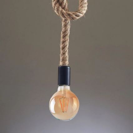LED ljuskrona med textilsladd ROPE 1xE27/8W/230V
