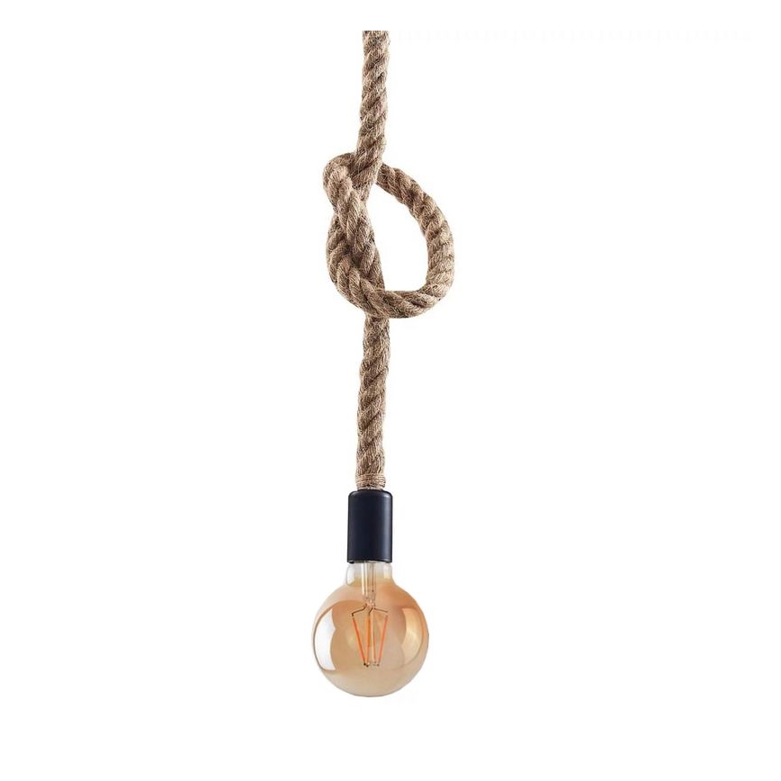 LED ljuskrona med textilsladd ROPE 1xE27/8W/230V