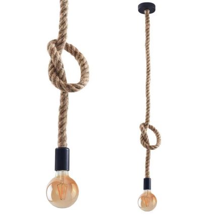 LED ljuskrona med textilsladd ROPE 1xE27/8W/230V