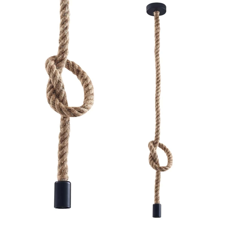 LED ljuskrona med textilsladd ROPE 1xE27/8W/230V