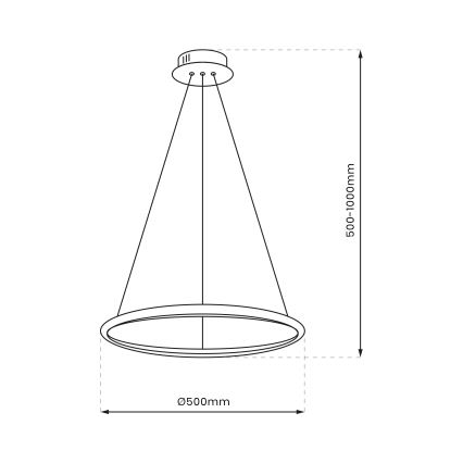 LED ljuskrona med textilsladd ROTONDA LED/27W/230V skinande krom