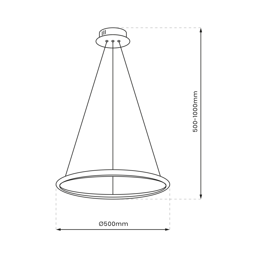 LED ljuskrona med textilsladd ROTONDA LED/27W/230V skinande krom