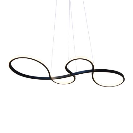 LED ljuskrona med textilsladd SALSA LED/38W/230V 4000K svart