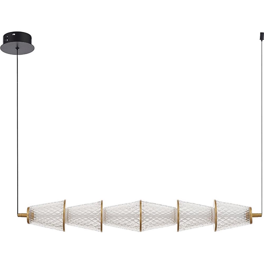 LED ljuskrona med textilsladd SANSA LED/11W/230V guld/genomskinlig