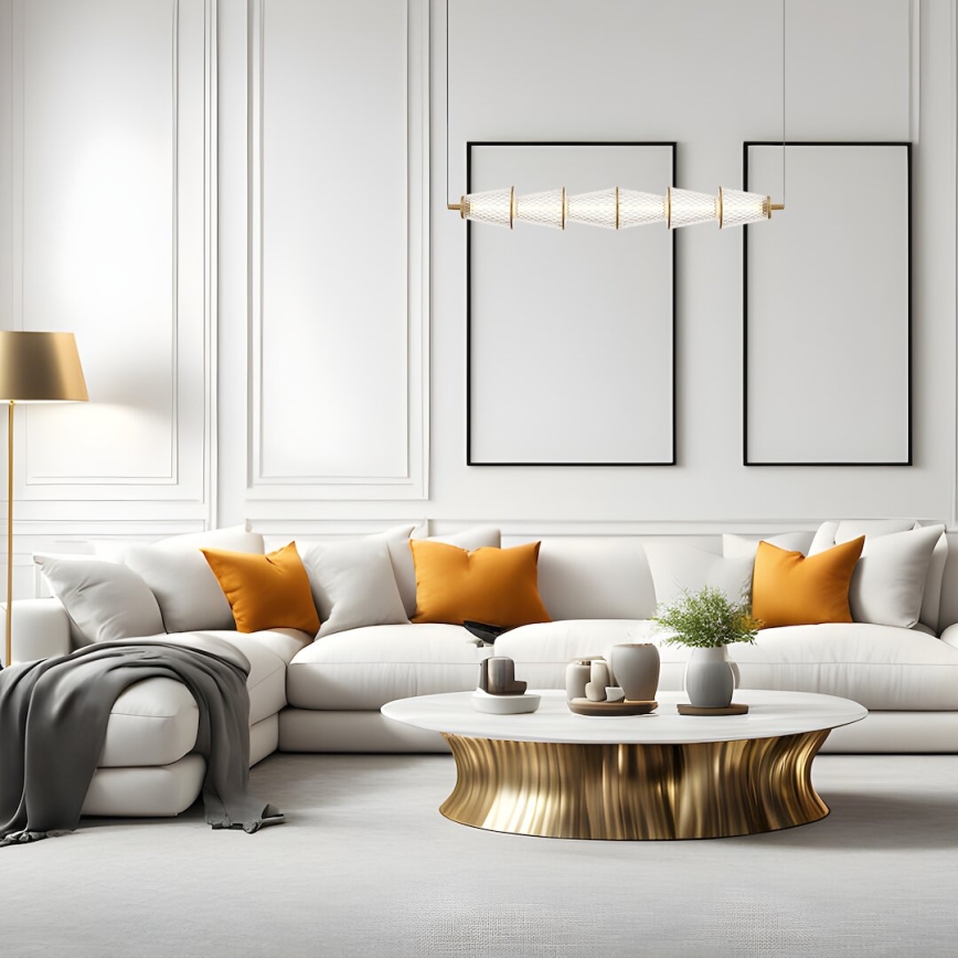 LED ljuskrona med textilsladd SANSA LED/11W/230V guld/genomskinlig