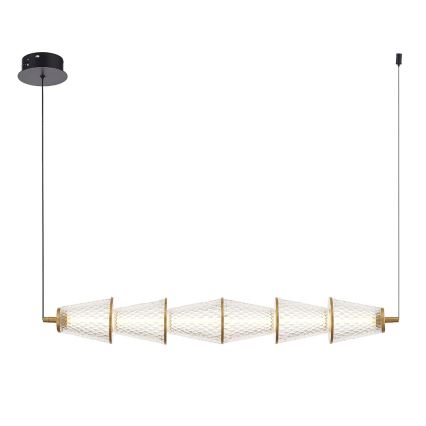 LED ljuskrona med textilsladd SANSA LED/11W/230V guld/genomskinlig