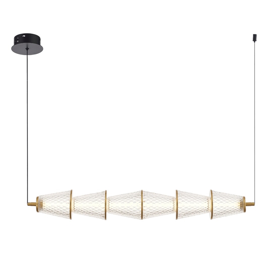 LED ljuskrona med textilsladd SANSA LED/11W/230V guld/genomskinlig
