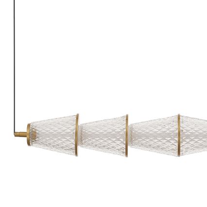 LED ljuskrona med textilsladd SANSA LED/11W/230V guld/genomskinlig
