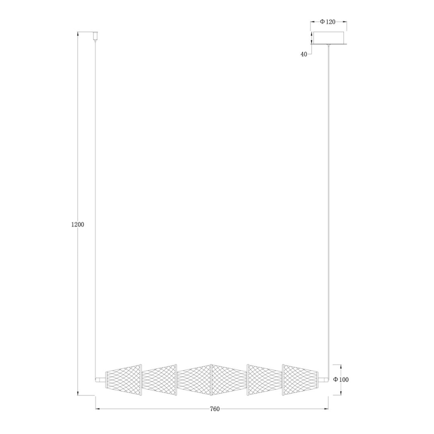 LED ljuskrona med textilsladd SANSA LED/11W/230V guld/genomskinlig