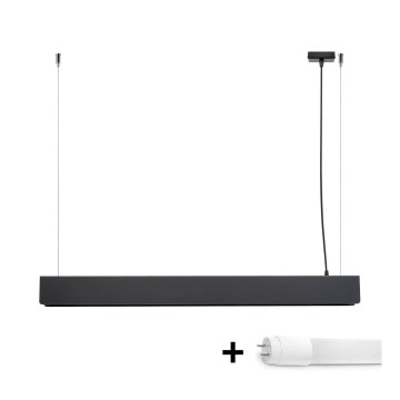 LED ljuskrona med textilsladd SPARK 1xG13/8,5W/230V svart