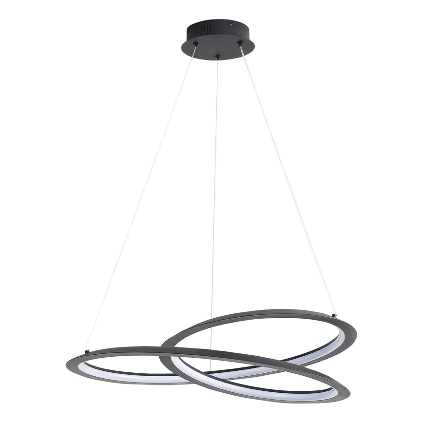 LED ljuskrona med textilsladd TANGO LED/44W/230V 4000K diameter 60 cm svart