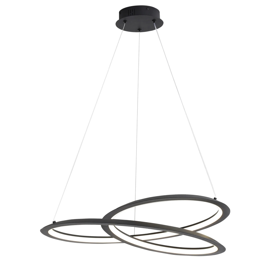 LED ljuskrona med textilsladd TANGO LED/44W/230V 4000K diameter 60 cm svart