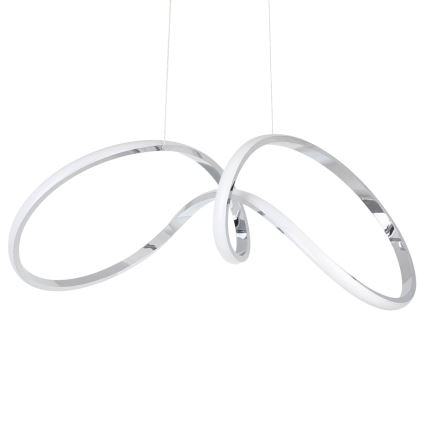 LED ljuskrona med textilsladd TESORO LED/48W/230V skinande krom