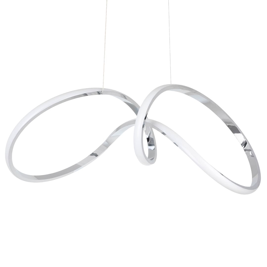 LED ljuskrona med textilsladd TESORO LED/48W/230V skinande krom