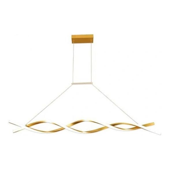 LED ljuskrona med textilsladd TWIST LED/37W/230V 4000K 120 cm guld