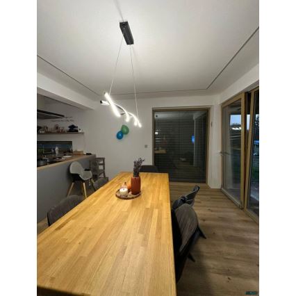 LED ljuskrona med textilsladd TWIST LED/37W/230V 4000K 120 cm guld