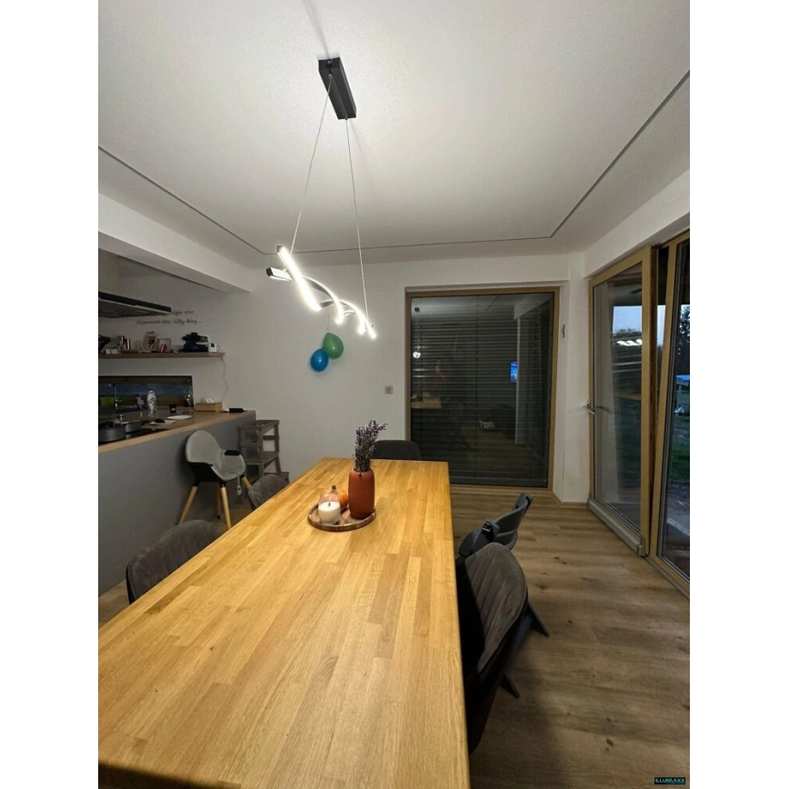 LED ljuskrona med textilsladd TWIST LED/37W/230V 4000K 120 cm guld
