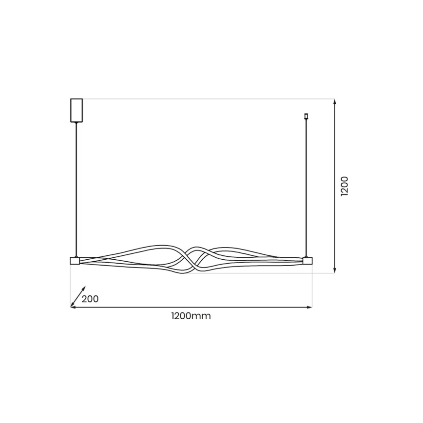 LED ljuskrona med textilsladd TWISTER LED/56W/230V svart