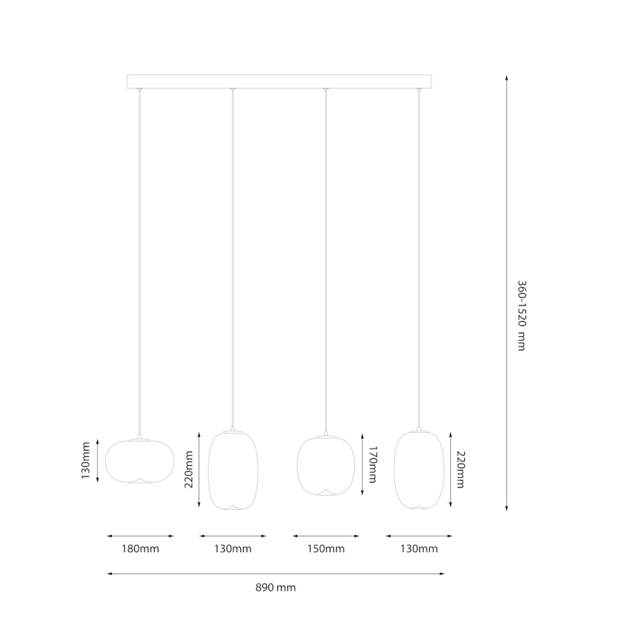 LED ljuskrona med textilsladd VASO LED/15W/230V svart/rökig