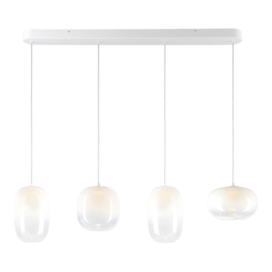 LED ljuskrona med textilsladd VASO LED/15W/230V vit