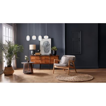 LED ljuskrona med textilsladd VASO LED/15W/230V vit
