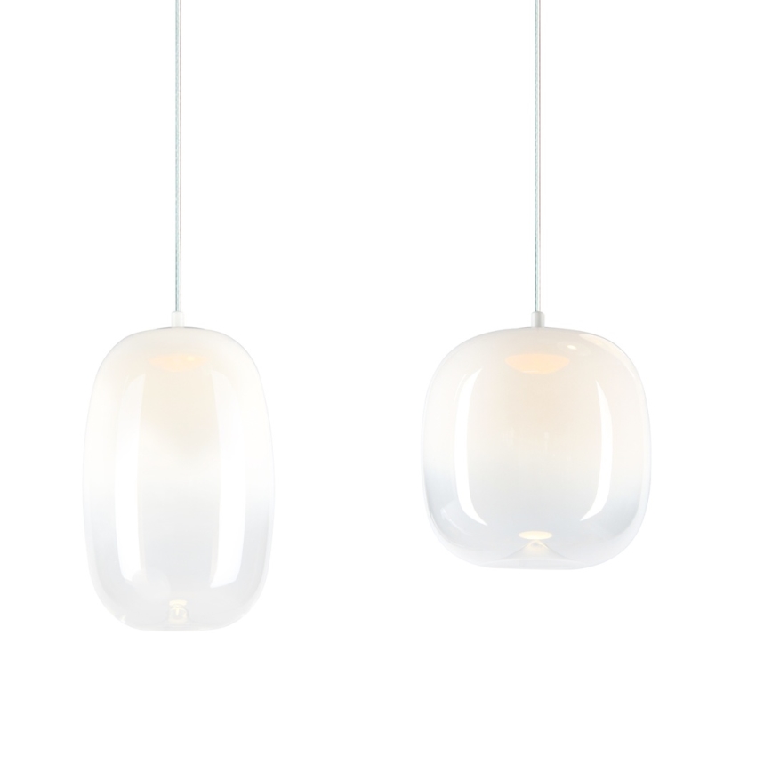 LED ljuskrona med textilsladd VASO LED/15W/230V vit