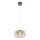 LED ljuskrona med textilsladd VASO LED/4W/230V diameter 18 cm guld/rökig