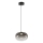 LED ljuskrona med textilsladd VASO LED/4W/230V diameter 18 cm svart/rökig