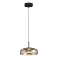 LED ljuskrona med textilsladd VETRO LED/6W/230V diameter 23 cm beige/svart