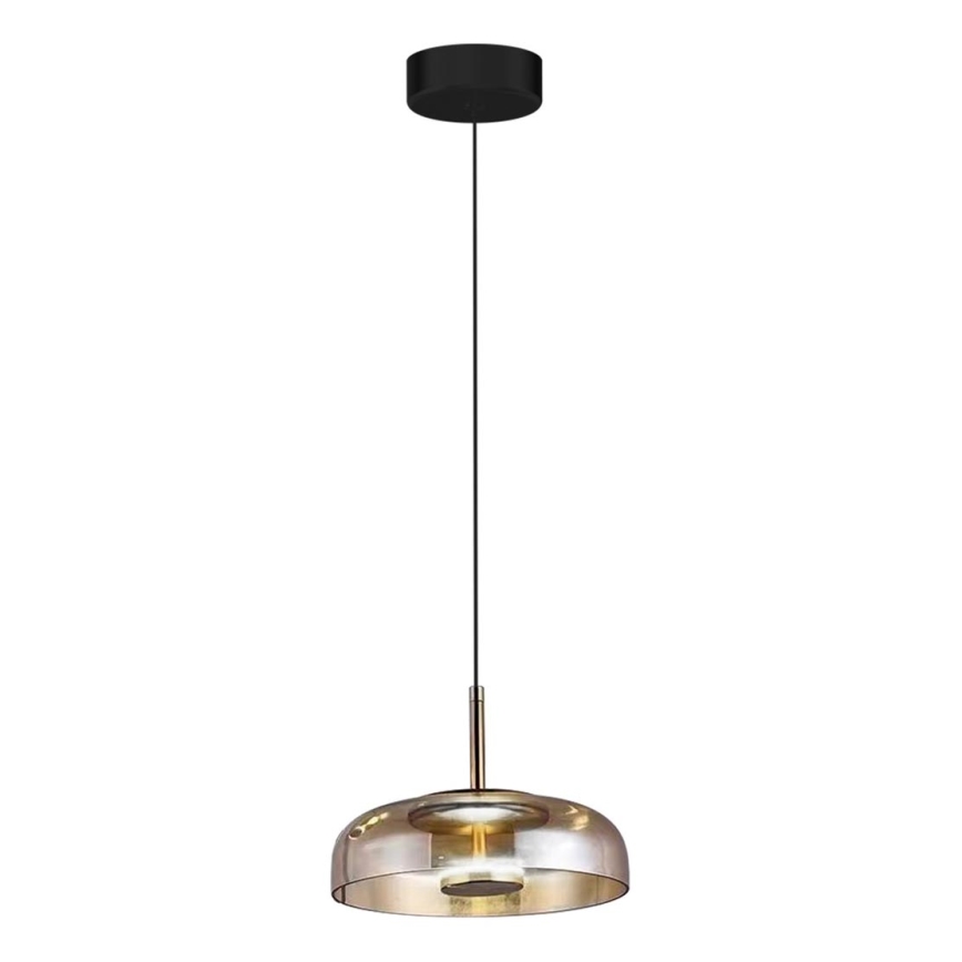 LED ljuskrona med textilsladd VETRO LED/6W/230V diameter 23 cm beige/svart