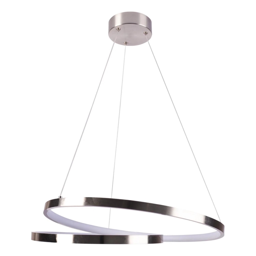 LED ljuskrona med textilsladd ZEFIRA LED/40W/230V 4000K diameter 50 cm skinande krom