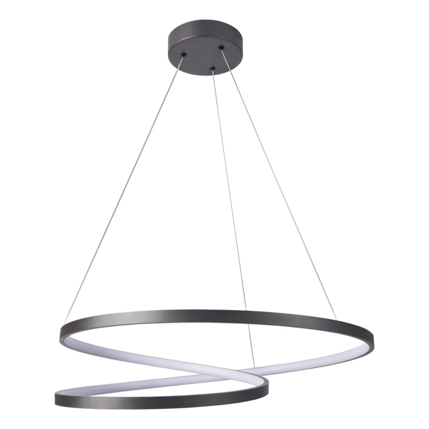LED ljuskrona med textilsladd ZEFIRA LED/52W/230V 4000K diameter 60 cm antracit