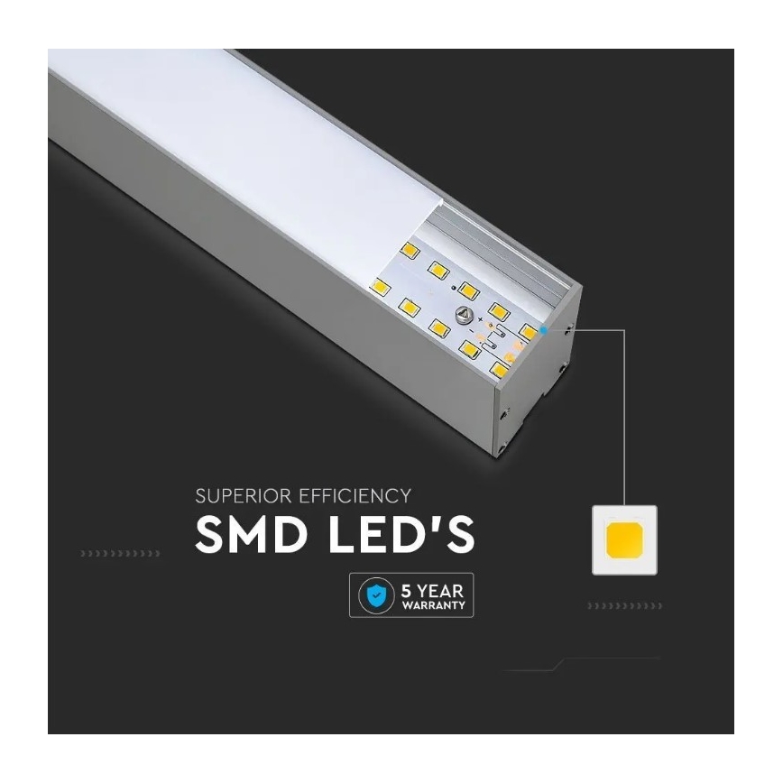 LED Ljuskrona med upphängning SAMSUNG CHIP LED/40W/230V 4000K silver